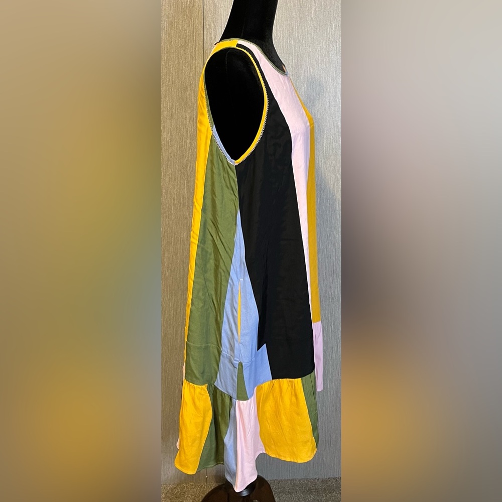 DOLAN Anthropologie Left Coast Audra Drop Waist Colorblock Dress size L - Picture 7 of 16